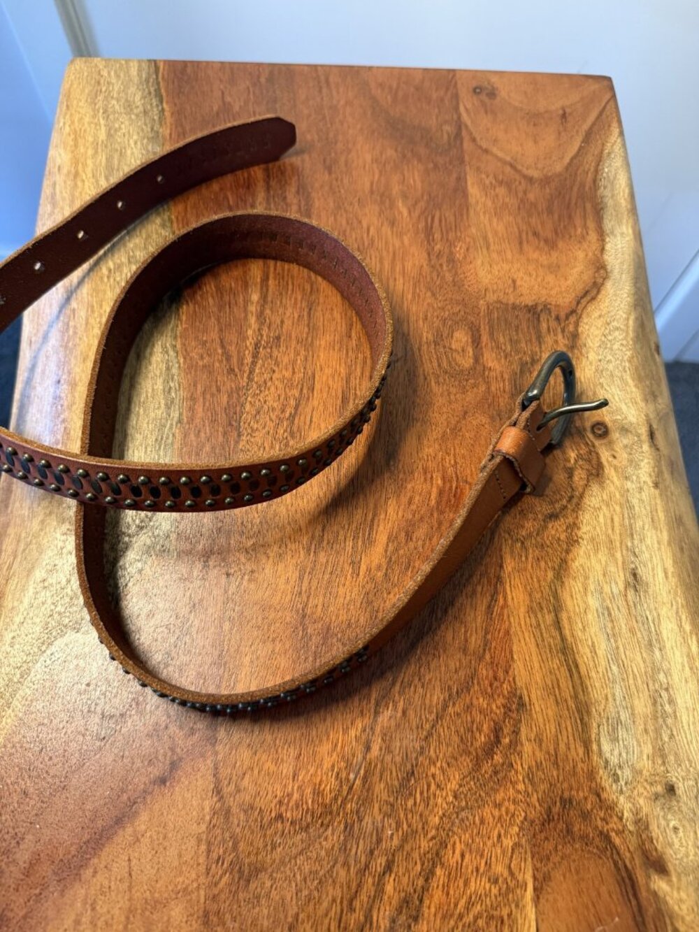 Brown Woven Leather Belt
